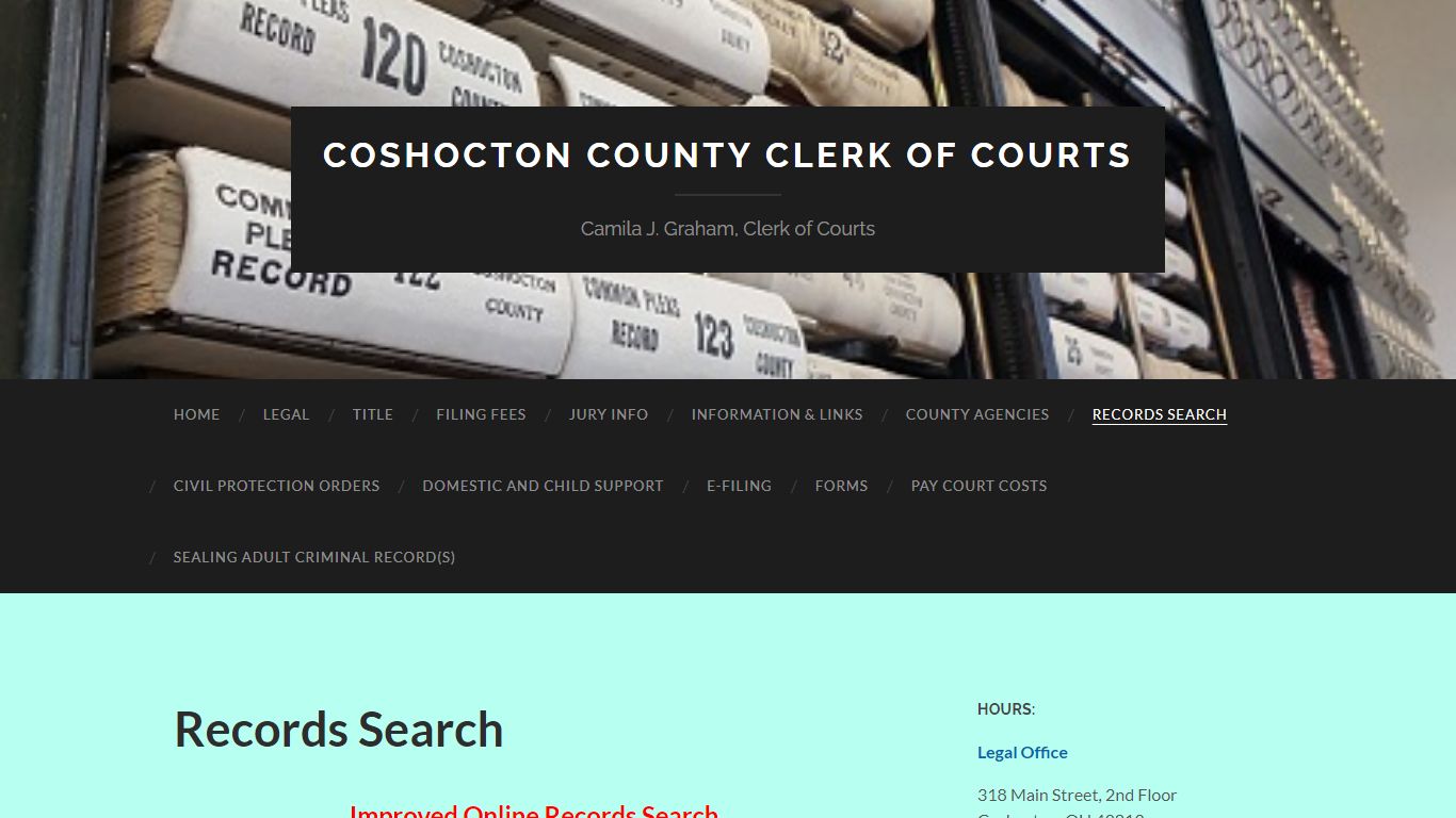 Records Search – Coshocton County Clerk of Courts