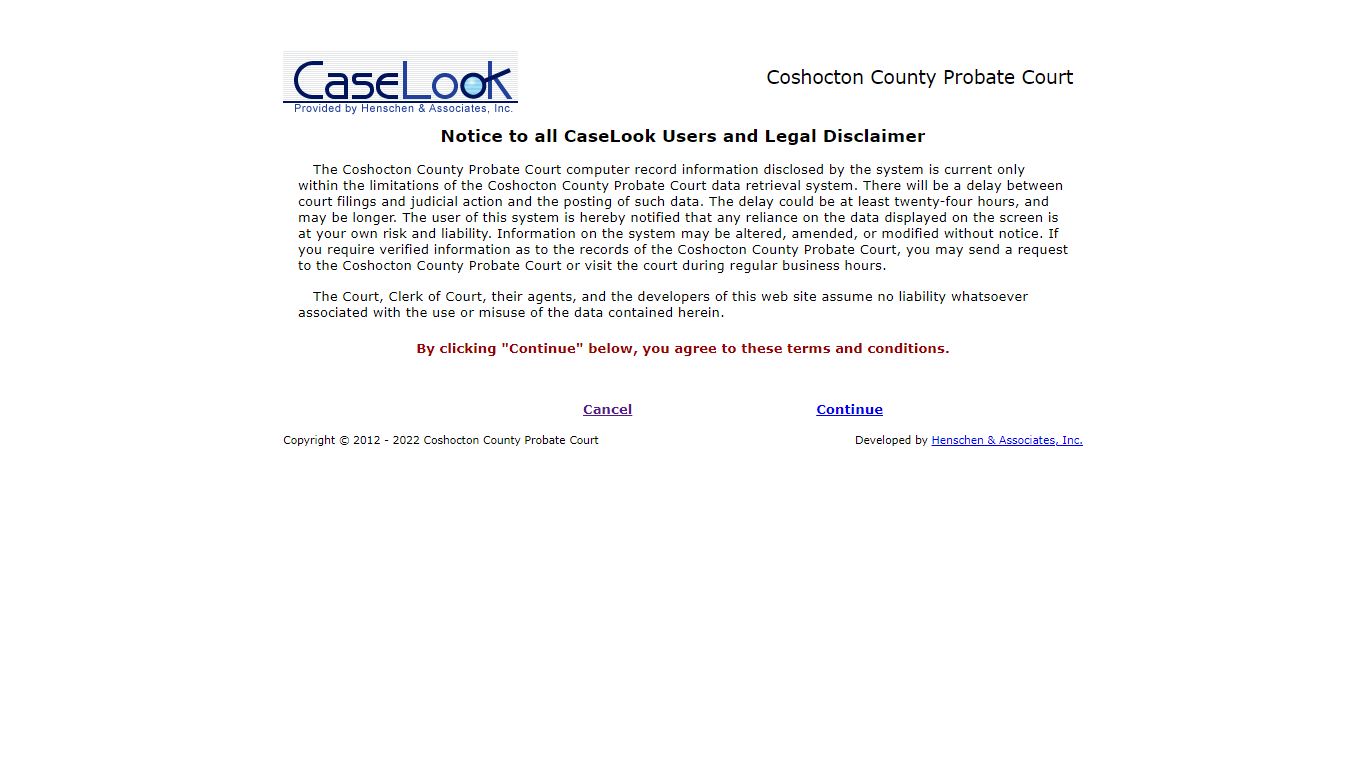 Coshocton County Probate Court - Record Search