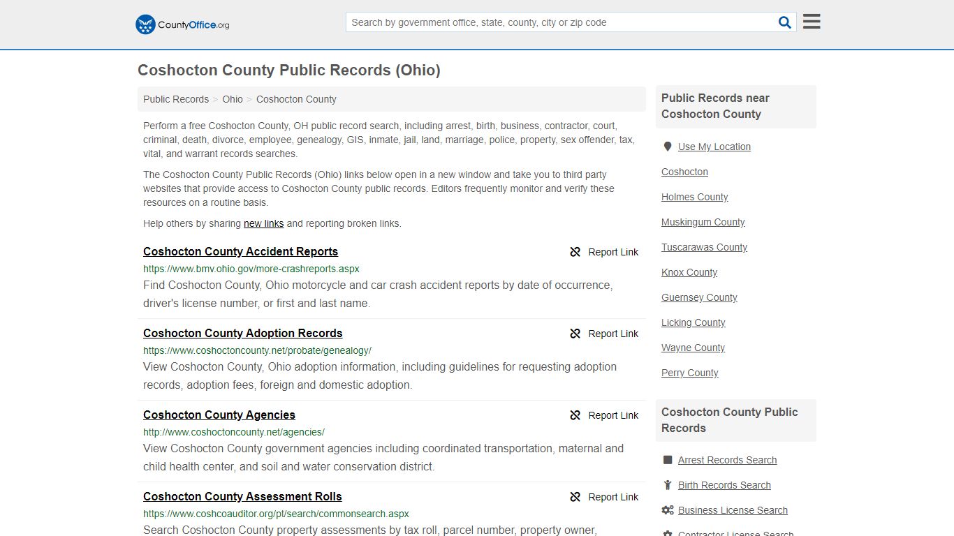 Public Records - Coshocton County, OH (Business, Criminal ...
